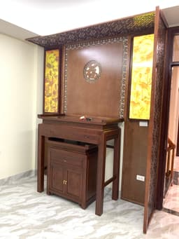 Bàn thờ gỗ hương đá sang trọng ấm cúng - 2